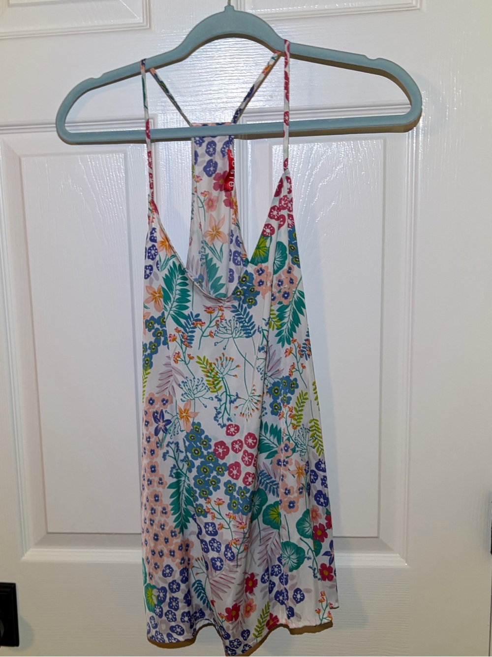 Josie Natori Floral Racerback Tank Top in Gorgeous Pastel Blooms. Fits Like M/L